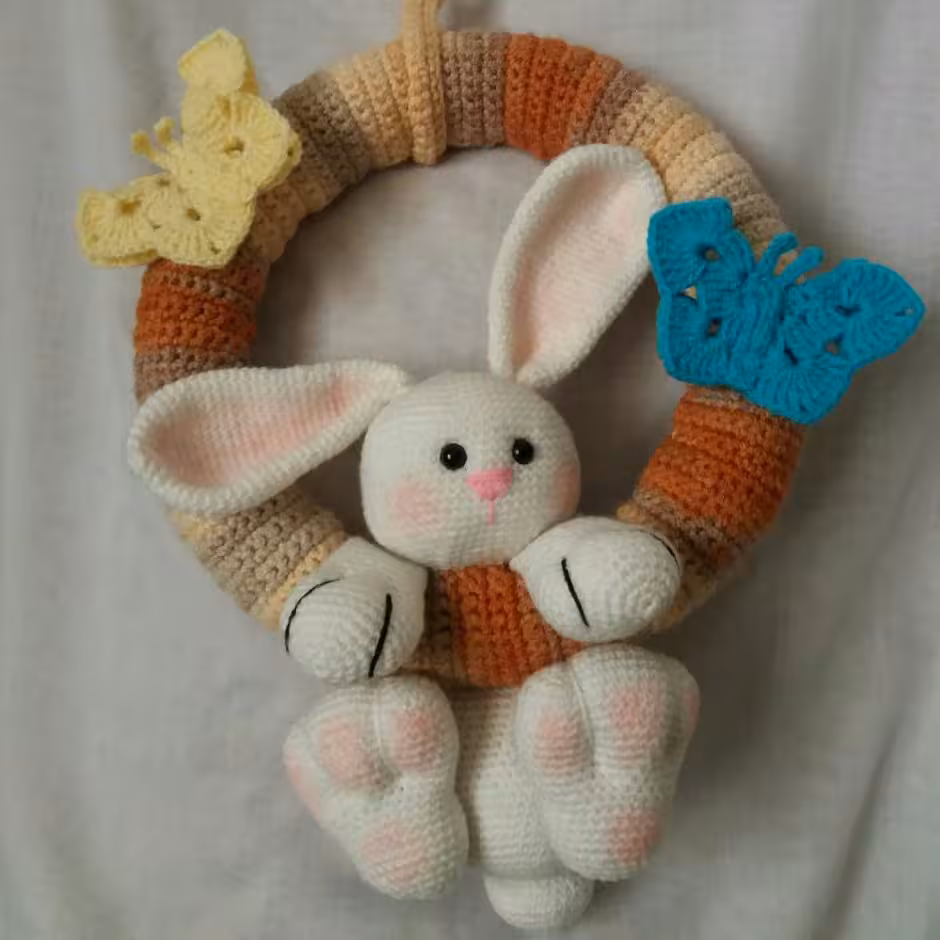 عروسک بافتنی حلقه خرگوش