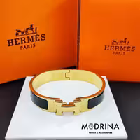 دستبند هرمس (Hermes) مشکی طلایی