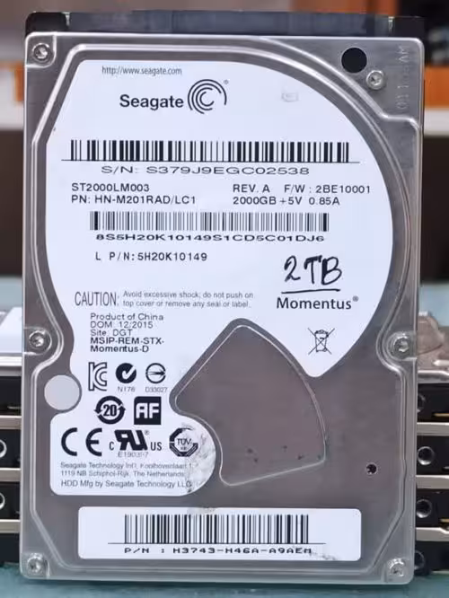 هارد 2 ترابایت لپتاپی سیگیت (کارکرد 3 سال)