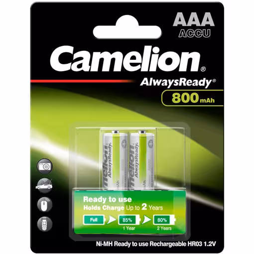 باتری نیم قلمی شارژی 800 میلی آمپر کملیون