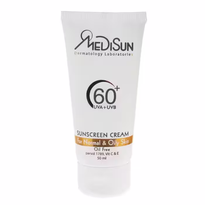 کرم ضد آفتاب مدیسان سری Normal And Oily Skin مدل بدون رنگ حجم 50 میلی لیتر