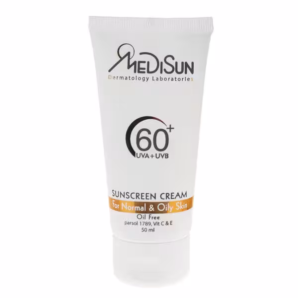 کرم ضد آفتاب مدیسان سری Normal And Oily Skin مدل بدون رنگ حجم 50 میلی لیتر