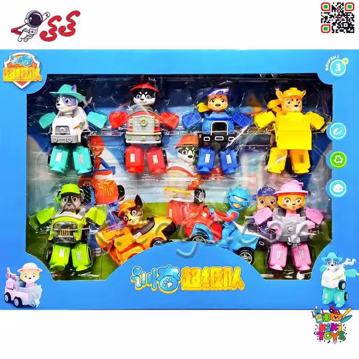 فیگور سگ‌های نگهبان رباتی تبدیل شونده با فرمانده رایدر | ست 8 عددی Paw Patrol 599135