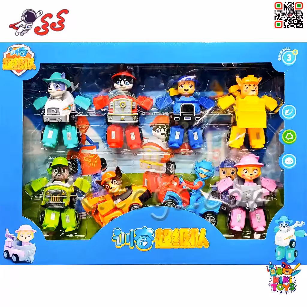 فیگور سگ‌های نگهبان رباتی تبدیل شونده با فرمانده رایدر | ست 8 عددی Paw Patrol 599135