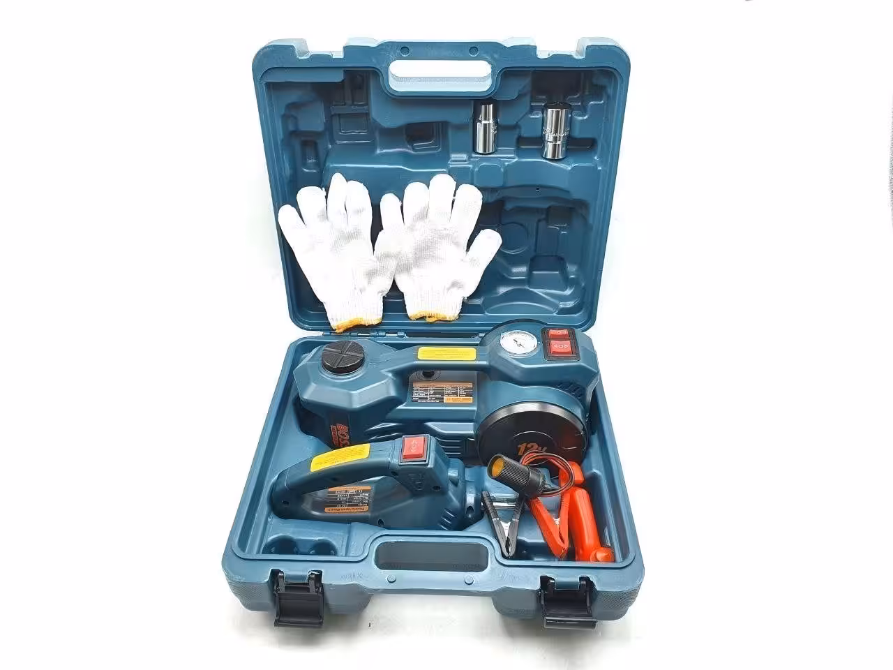 مجوعه 3 کاره جک،کمپرسور و بکس فندکی باس مدل BS-CARKIT