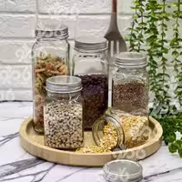 بانکه حبوبات شیشه ای کیانا در 5سایز