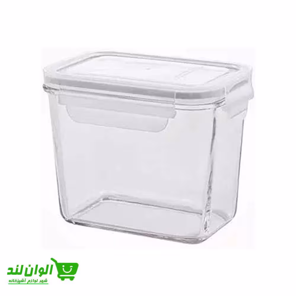 ظرف شیشه ای مستطیل درب دار 920 میلی لیتر لیمون کد 37226