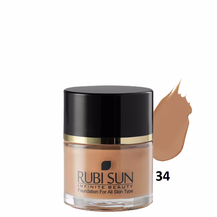 کرم پودر روبی سان با SPF10 شماره 34 حاوي عصاره خيار و برگ درخت چای