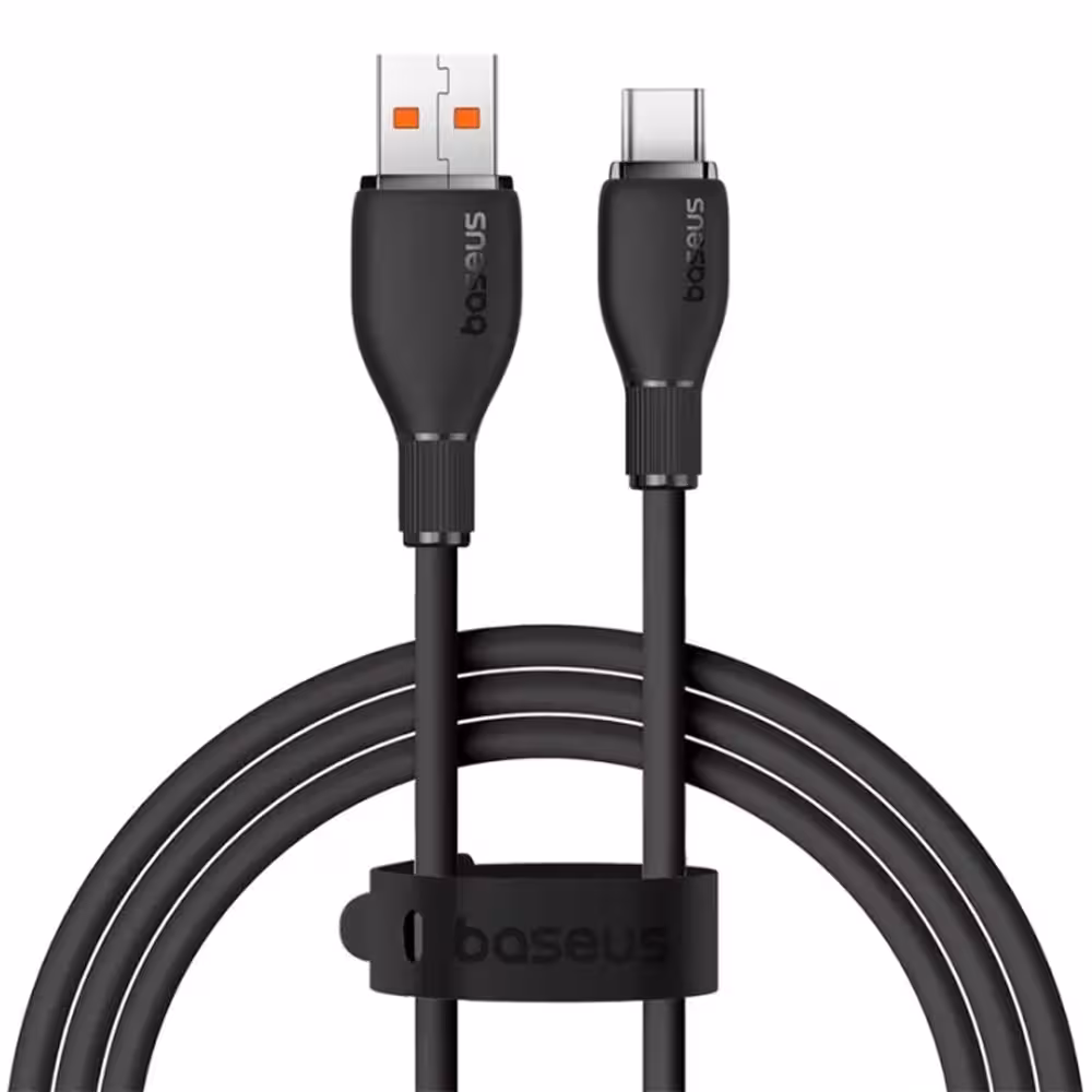 کابل شارژ 1.2 متری USB به Type-C بیسوس 100 وات مدل Baseus Pudding Series Fast Charging Cable USB to Type-C 100W 6A 1.2M P10355703221-B1