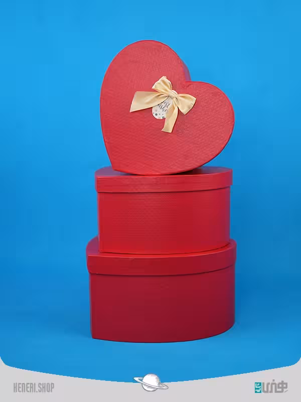 جعبه طرح قلب قرمز 3 سایز sizes red heart