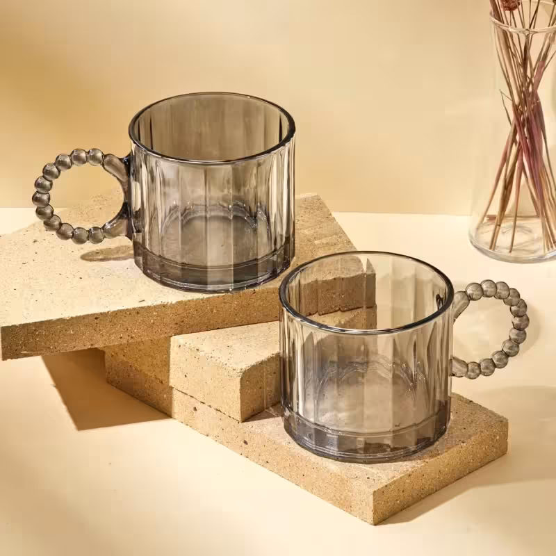 ماگ دسته منجوقی حلقه ای دلی گلس وارداتی 6 تایی کد محصول deli-TZ4301BHS