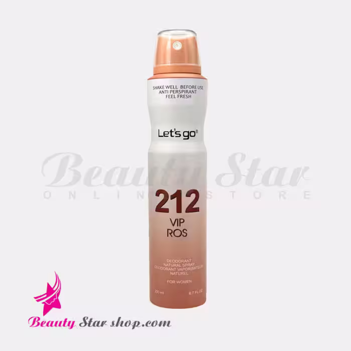 اسپری خوشبو کننده بدن زنانه لتس گو مدل 212 Vip Rose حجم 200 میلی لیتر