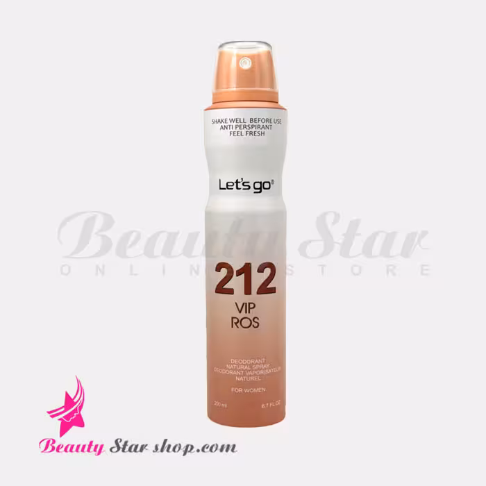 اسپری خوشبو کننده بدن زنانه لتس گو مدل 212 Vip Rose حجم 200 میلی لیتر