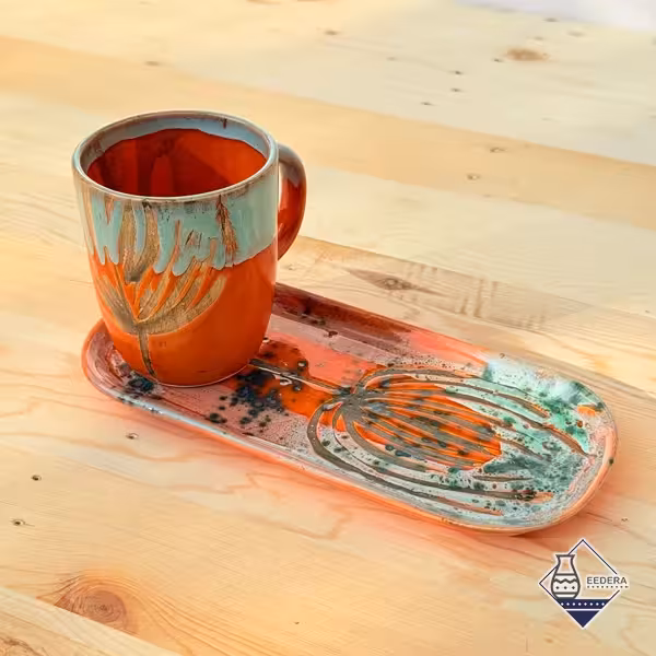 ست چایخوری ابریشم نارنجی