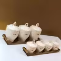 MARKET مارکت  ایسرام پاسماوری 7 پارچه سفید کف چوب رز 1624