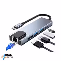 تبدیل و هاب 5 پورت Type-C مدل BYL-2007 شارژ سریع