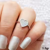 انگشتر نقره طرح قلب مدل دخترانه عیار 925 کد 9018