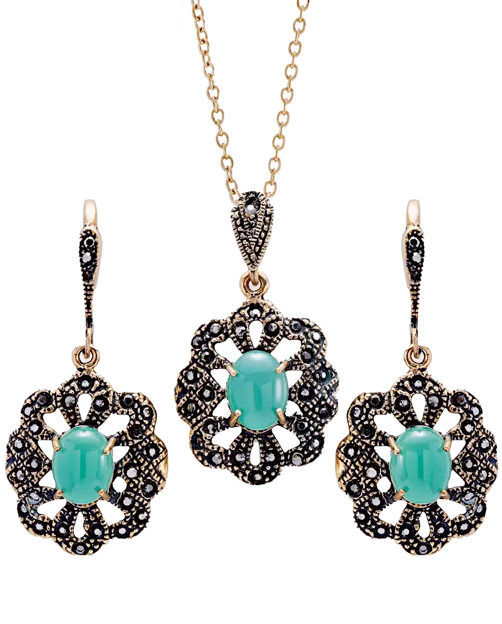 نیم ست زنانه طلا روس مدل 1631