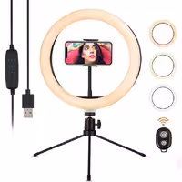 رینگ لایت 10 اینچی با سه پایه و نگهدارنده Sunnest 10 Inch Ring Light