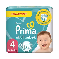 پوشک کودک پریما مدل Aktif Bebek سایز 4 بسته 54 عددی