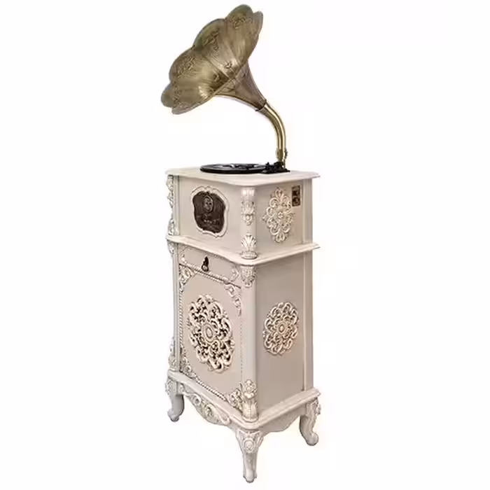 ارسال فوری   امکان خرید حضوری   گرامافون والتر 105 کرم 5کاره (Plus5) شیپور فلزی