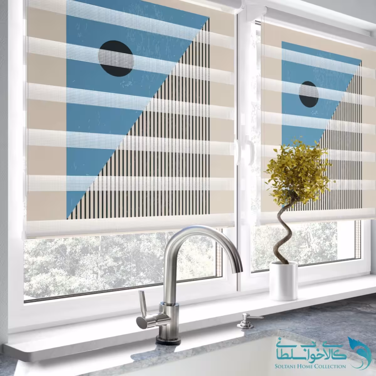 پرده زبرا طرح باربارا آشپزخانه کد FR1697