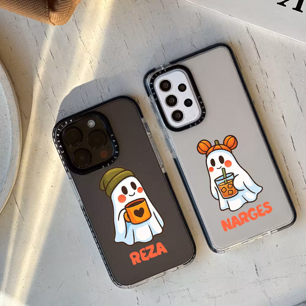 قاب شفاف چاپی سفارشی (کد 0483) به اسم دلخواه کاپل روح - Soul Couple برای سامسونگ