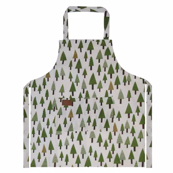 کاج پیشبند زمینه سفید طرح درخت های کاج