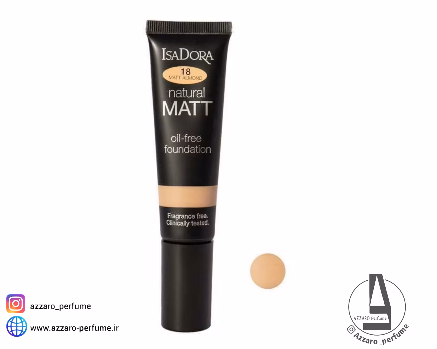کرم پودر تیوپی ایزادورا شماره 18رنگ Matt Almond مناسب پوست چرب حجم 35 میل