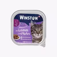 ووم گربه وینستون (Winston) با طعم مرغ و بره وزن 100 گرم