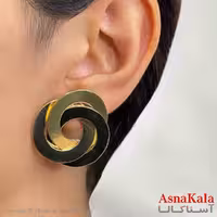 گوشواره دخترانه مینیمال طرح گل فشن رنگ طلایی کد GSH151746W