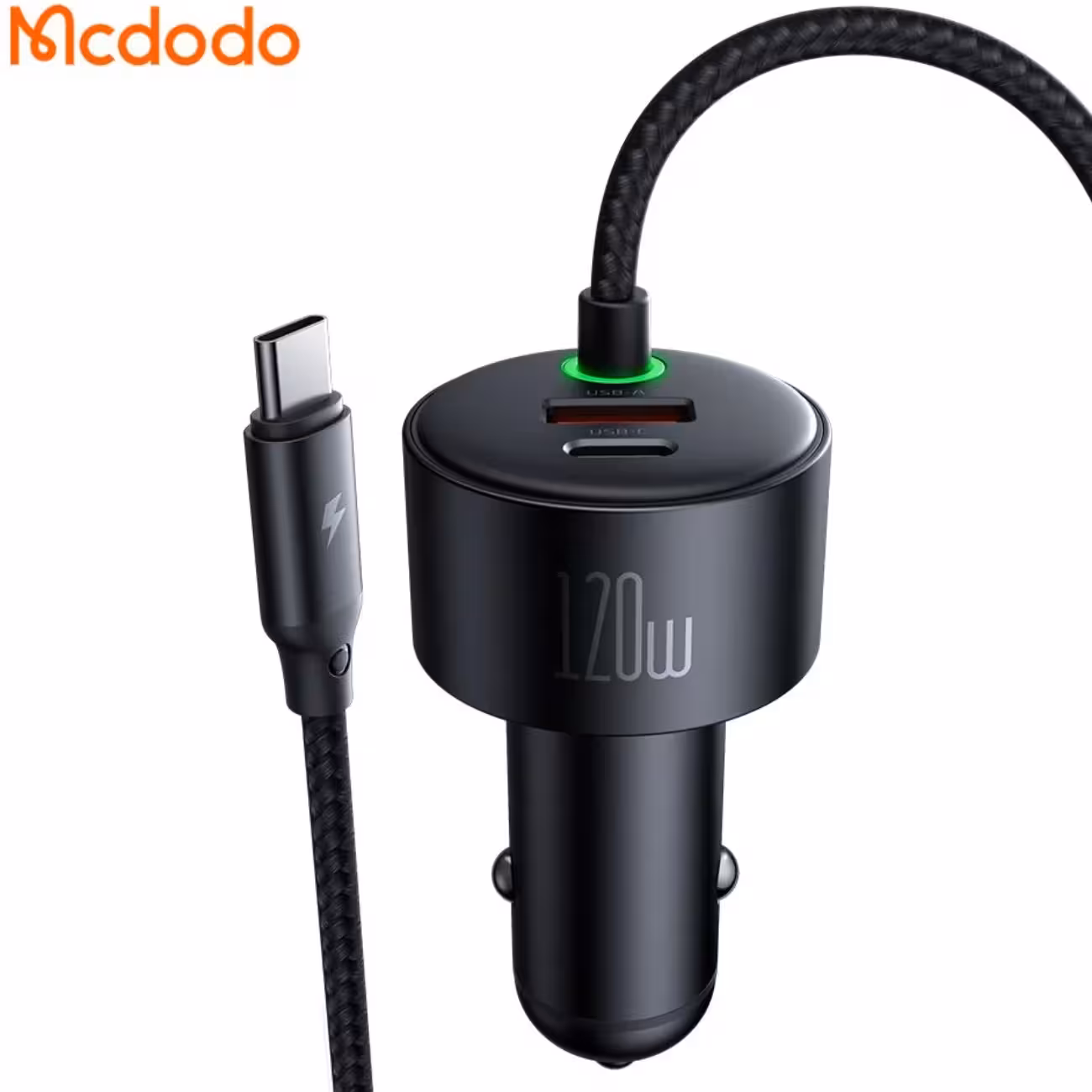 شارژر فندکی مک دودو Mcdodo CC-037 توان 120 وات با دو کابل متصل
