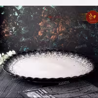 دیس گرد سرامیکی ملورین مشکی مدل سلطنتی کد 3155
