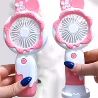 پنکه شارژی رومیزی و دستی فانتزی سه سرعته مدل کوچک، قابل حمل، پرقدرت