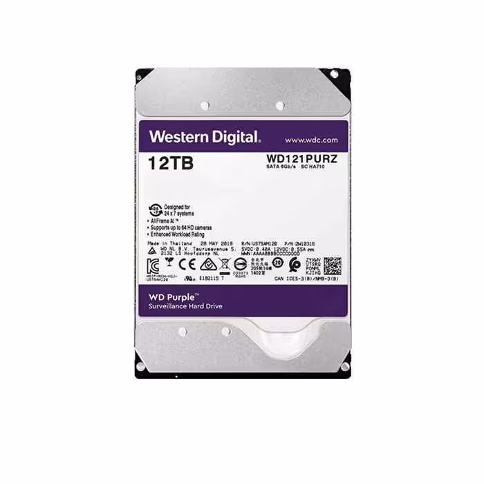 هارد اینترنال وسترن دیجیتال سری Purple ظرفیت 12 ترابایت ا Western Digital Purple Internal Hard Drive - 12TB - کامپیوترچی
