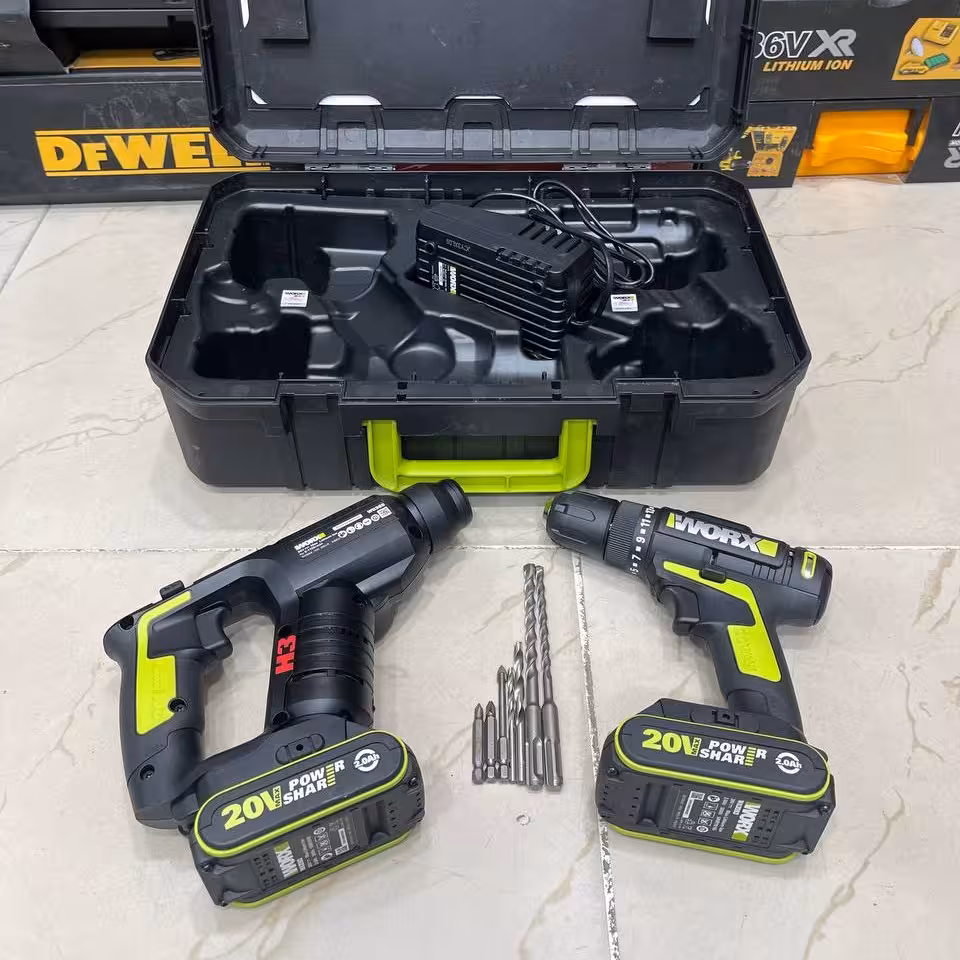 پک دو قلو ورکس 
هلتی شارژی و دریل شارژی 