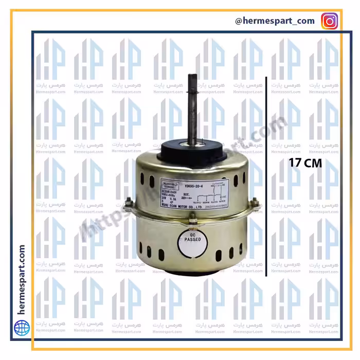 موتور فن داخلی کولر گازی مدل YDK95-20-4 20W