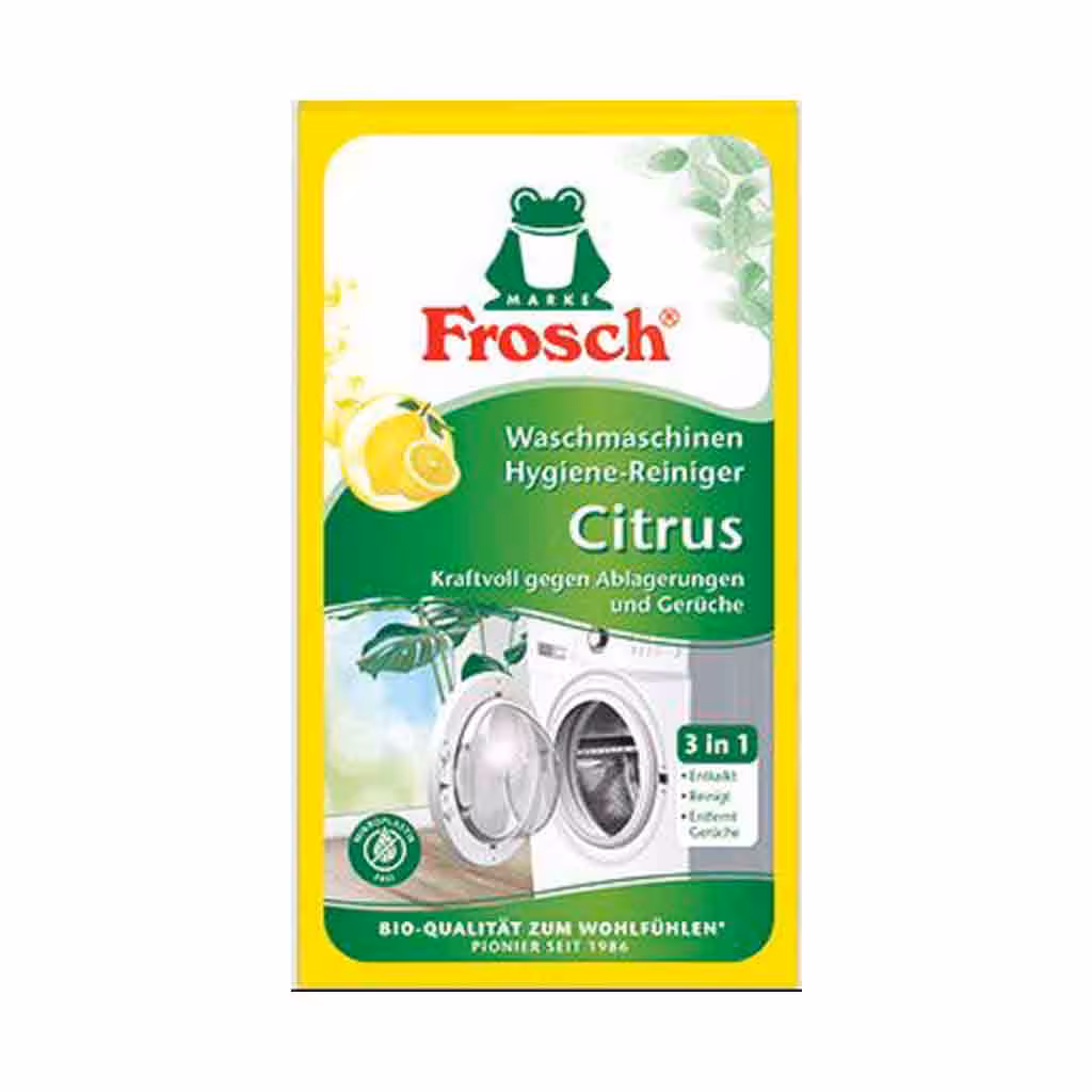 پودر جرم گیر ماشین لباسشویی آلمانی فرش Frosch قوی در برابر رسوب و بو 250 گرم