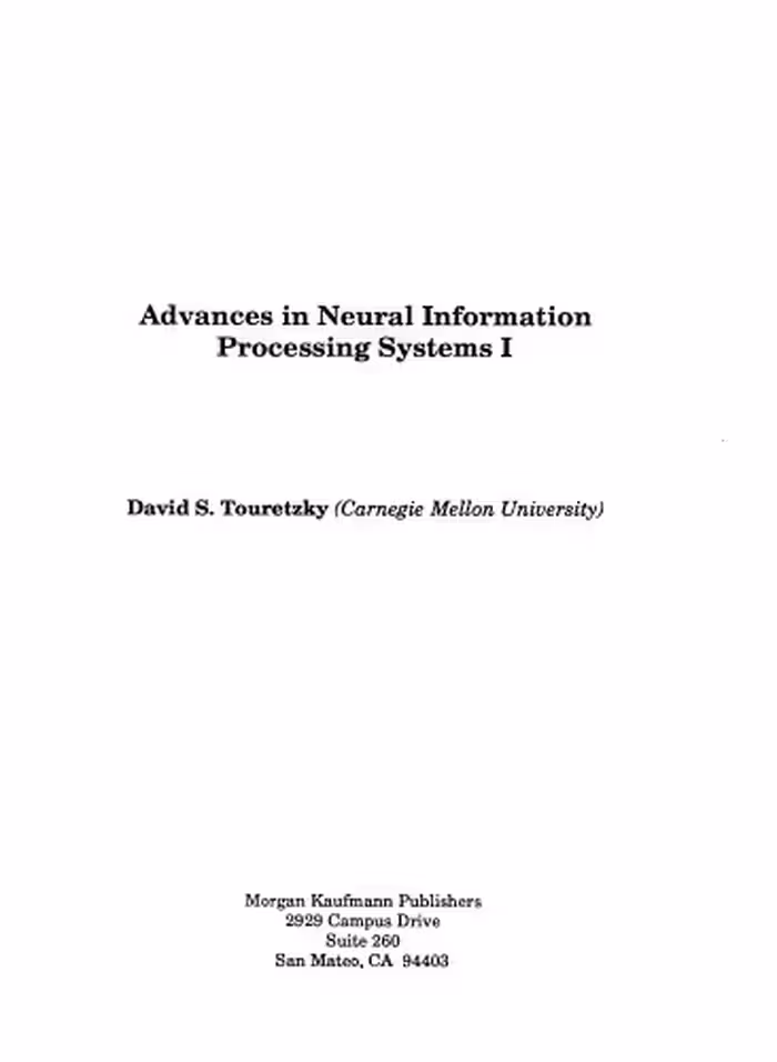 خرید و دانلود نسخه کامل کتاب Advances in Neural Information Processing Systems 1