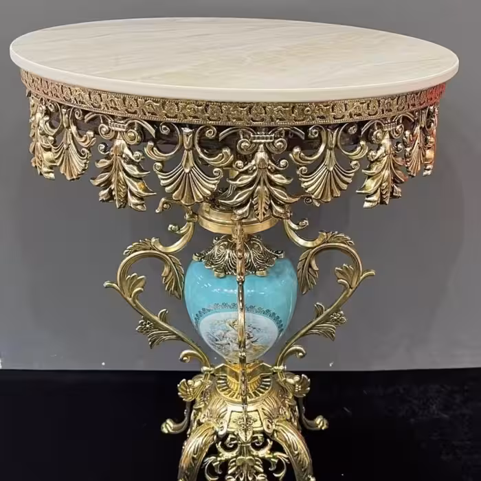 میز فلزی تک چینی گرد دو فرشته  آبکاری درجه یک آلومینیوم زاماک رنگ ثابت ارسال پسکرایه تهران و کرج اسنپ شهرستان باربری