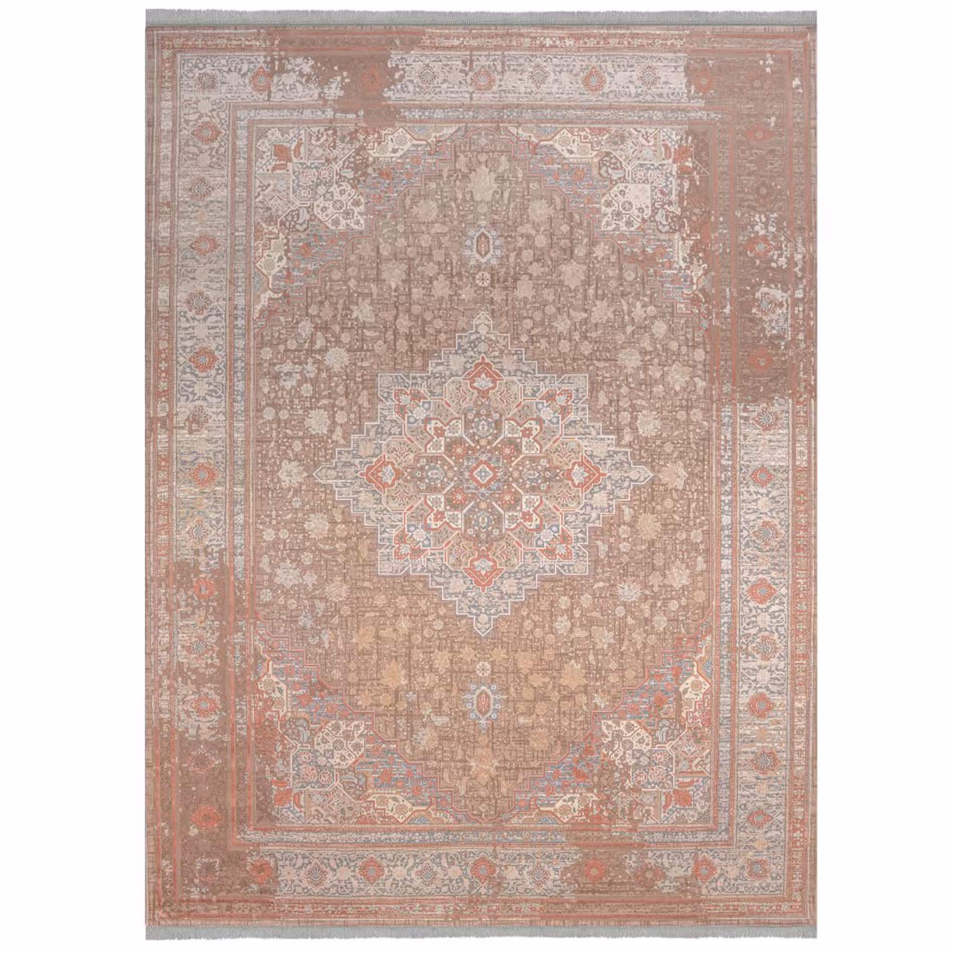 فرش وینتیج کد 8029 بادامی 1200 شانه ایده آل