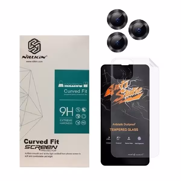 محافظ صفحه نمایش مدل 2ASN مناسب برای گوشی موبایل اپل iPhone 13 Pro به همراه محافظ پشت گوشی و محافظ لنز دوربین | کالا برتری