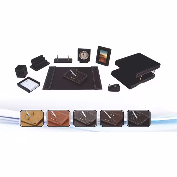 ست رومیزی چرمی مدیریتی 12 تکه کد 612 قائم