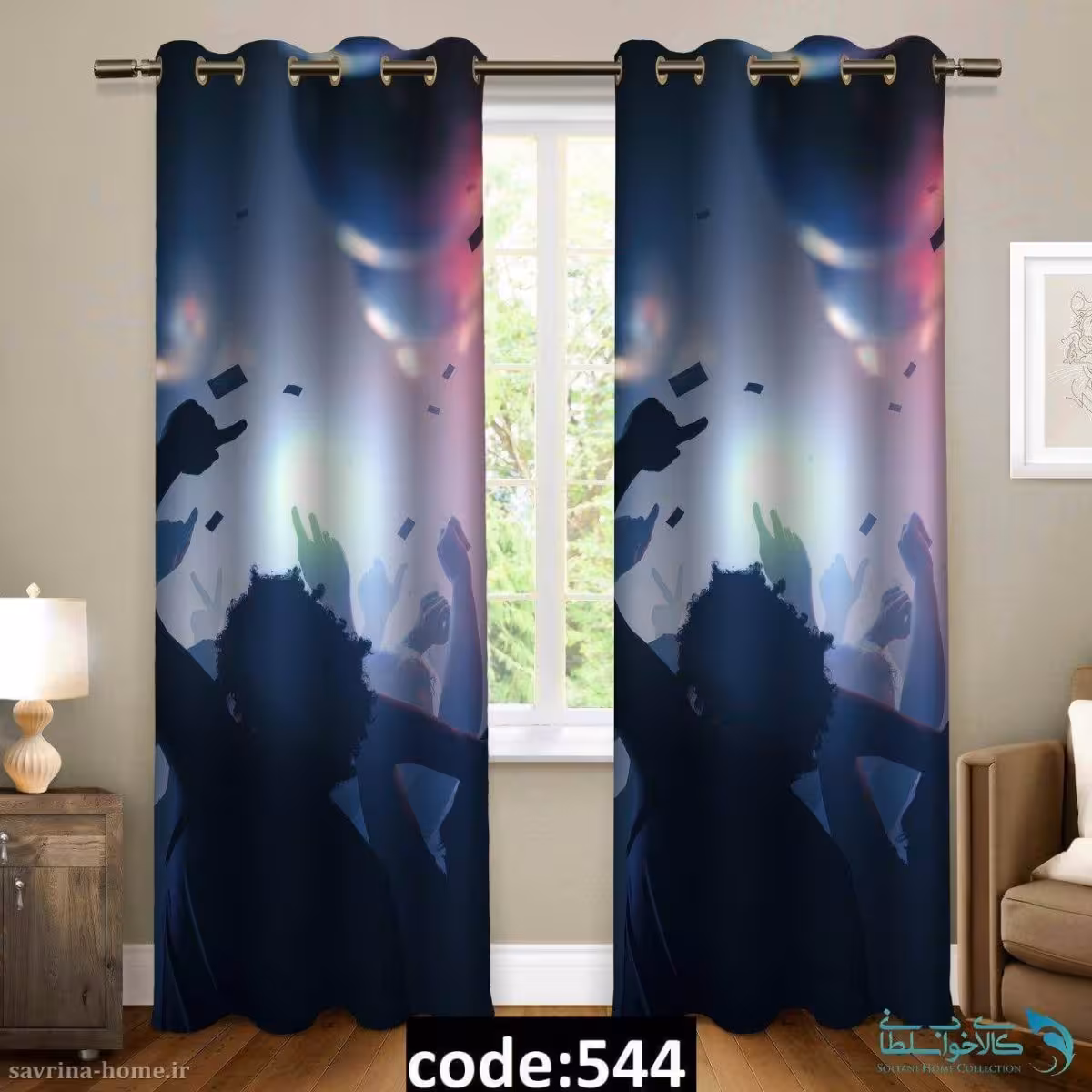 پرده پانچی طرح dance مدل Sh-544