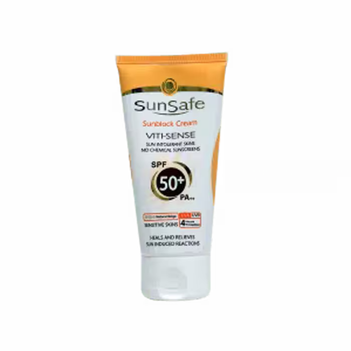 کرم ضد آفتاب رنگی سان سیف  SPF50 فاقد جاذب های شیمیایی 50 میلی لیتر