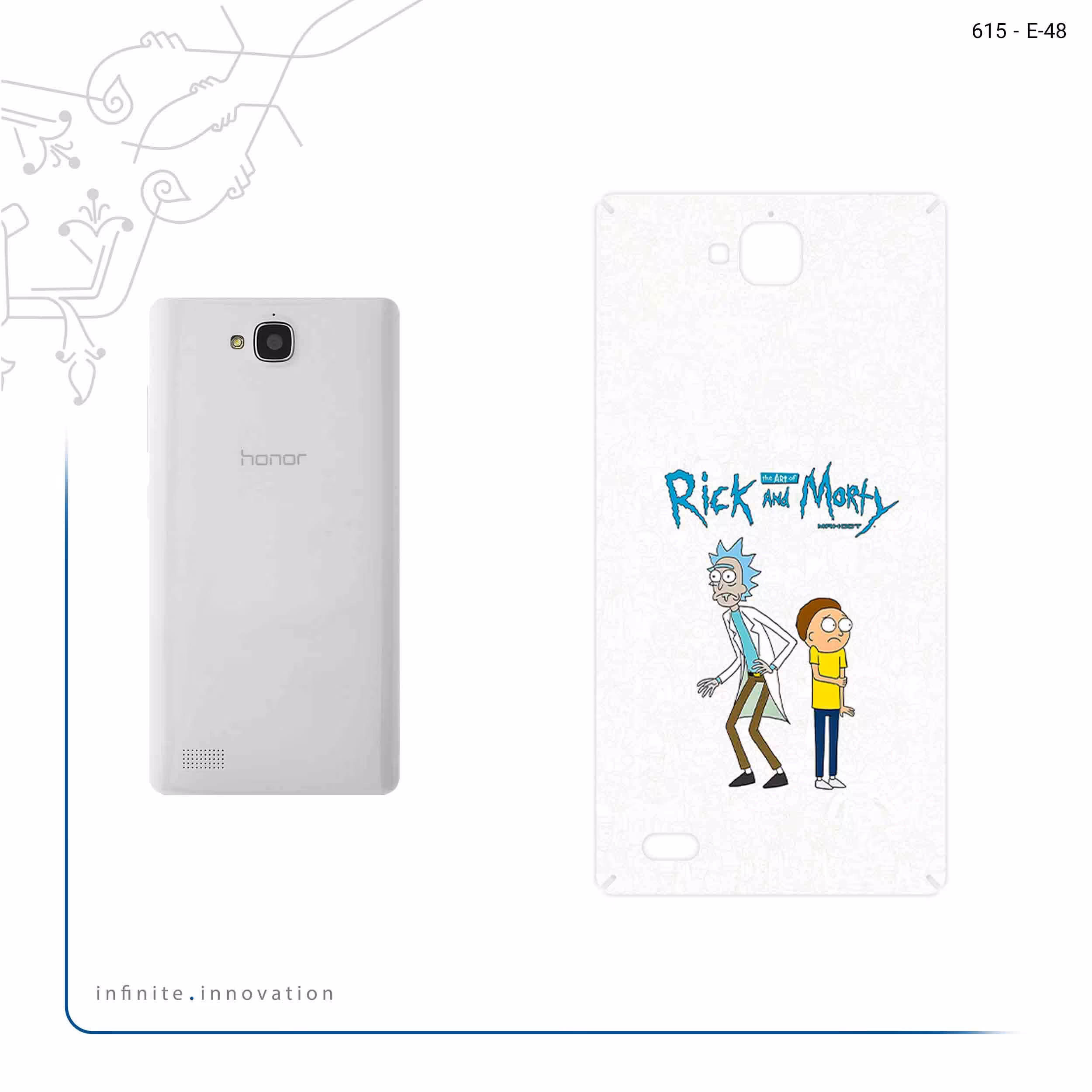 برچسب پوششی ماهوت مدل Rick and Morty مناسب برای گوشی موبایل آنر 3C