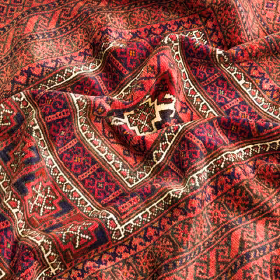 فرش دستبافت دو و نیم متری مدل نقشه بلوچ  کد 34.2835