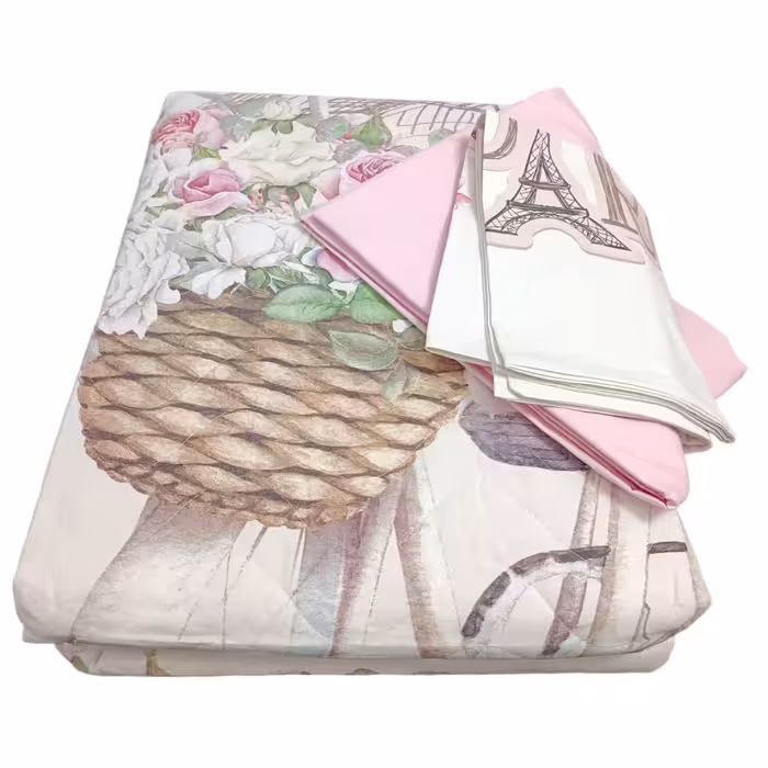سرویس روتختی کلسی مدل Paris Love چهارفصل تک نفره 3 تکه