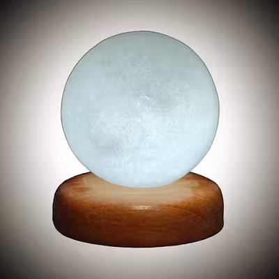 آباژور سنگ نمک مدل گـوی مـیـنیـاتـوری طـرح پـایـه چـوبـی کد 426