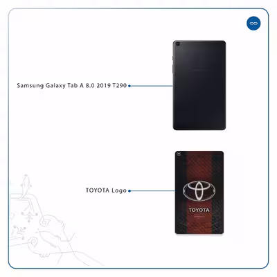 برچسب پوششی ماهوت مدل TOYOTA-Logo مناسب برای تبلت سامسونگ Galaxy Tab A 8.0 2019 T290